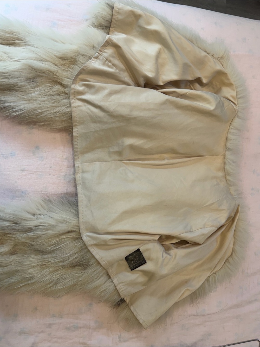 Genuine Ivory Cross Fox Fur Cropped Knitted Jacket XS/S - Picture 7 of 9